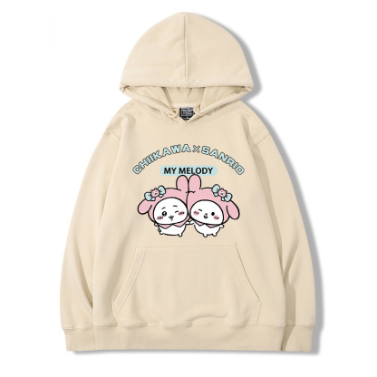 chiikawa吉伊卡哇聯名三麗歐 2024秋冬新款親子情侶裝薄絨款連帽衛衣