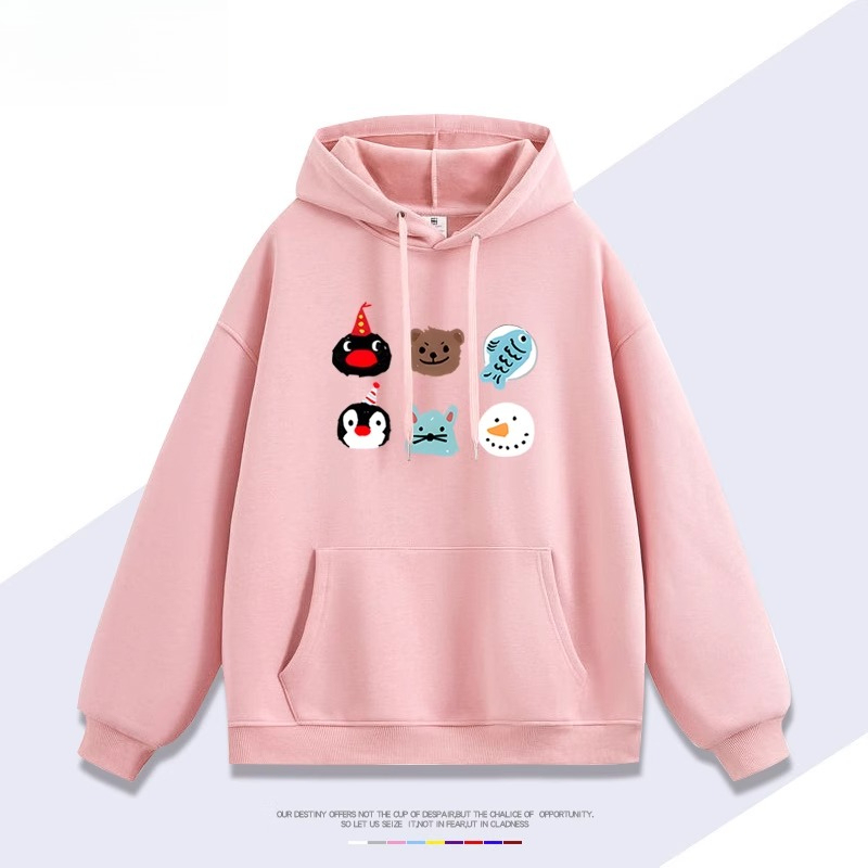 企鵝家族pingu 聯名衛衣2025秋冬新款 親子情侶裝連帽衛衣