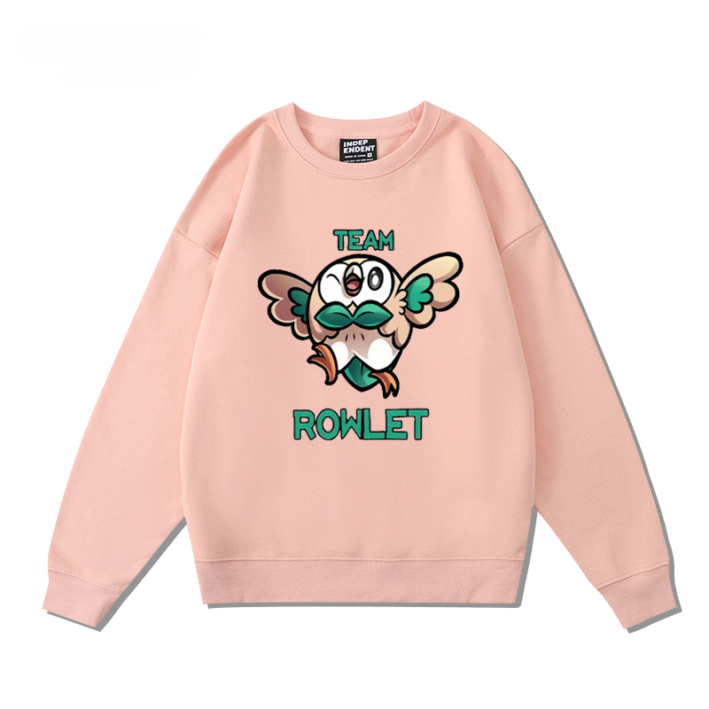 精靈寶可夢木木梟火斑喵 2024親子情侶裝 圓領長袖