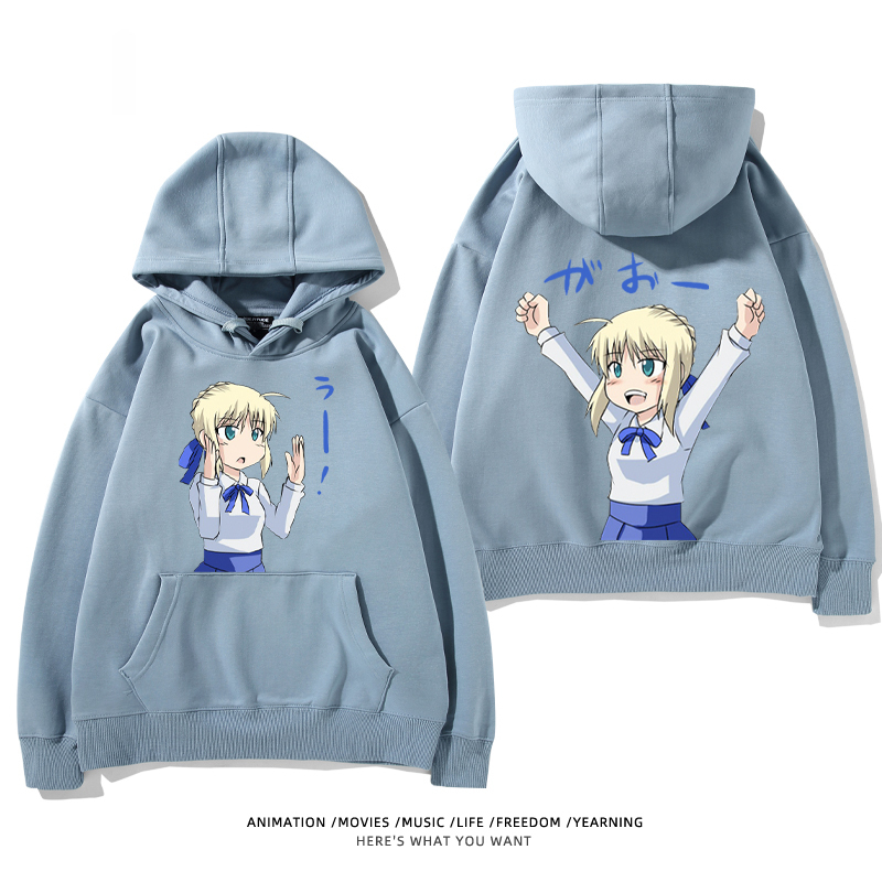 fate 2024秋冬新款親子情侶裝薄絨款連帽衛衣