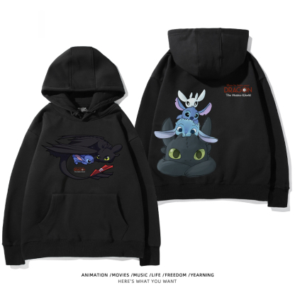 馴龍高手 聯名衛衣2024秋冬新款親子情侶裝薄絨款連帽衛衣