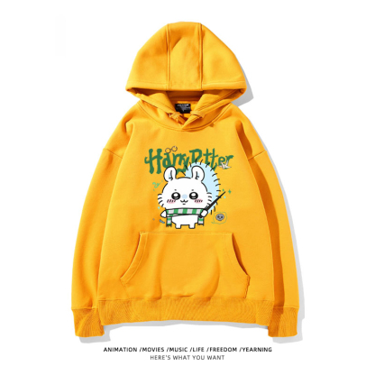 Chiikawa聯名衛衣2024秋冬新款親子情侶裝薄絨款連帽衛衣