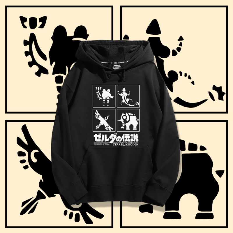 塞爾達傳說聯名衛衣2023秋冬新款親子情侶裝薄絨款連帽衛衣
