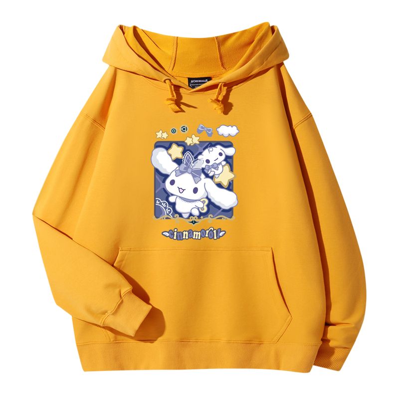 三麗鷗大耳狗聯名衛衣2023秋冬新款親子情侶裝薄絨款連帽衛衣