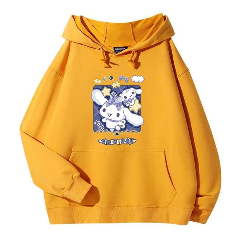 三麗鷗大耳狗聯名衛衣2023秋冬新款親子情侶裝薄絨款連帽衛衣