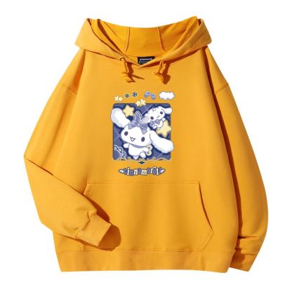 三麗鷗大耳狗聯名衛衣2023秋冬新款親子情侶裝薄絨款連帽衛衣