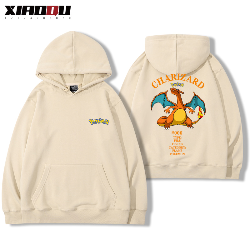 寶可夢聯名衛衣2024秋冬新款親子情侶裝薄絨款連帽衛衣