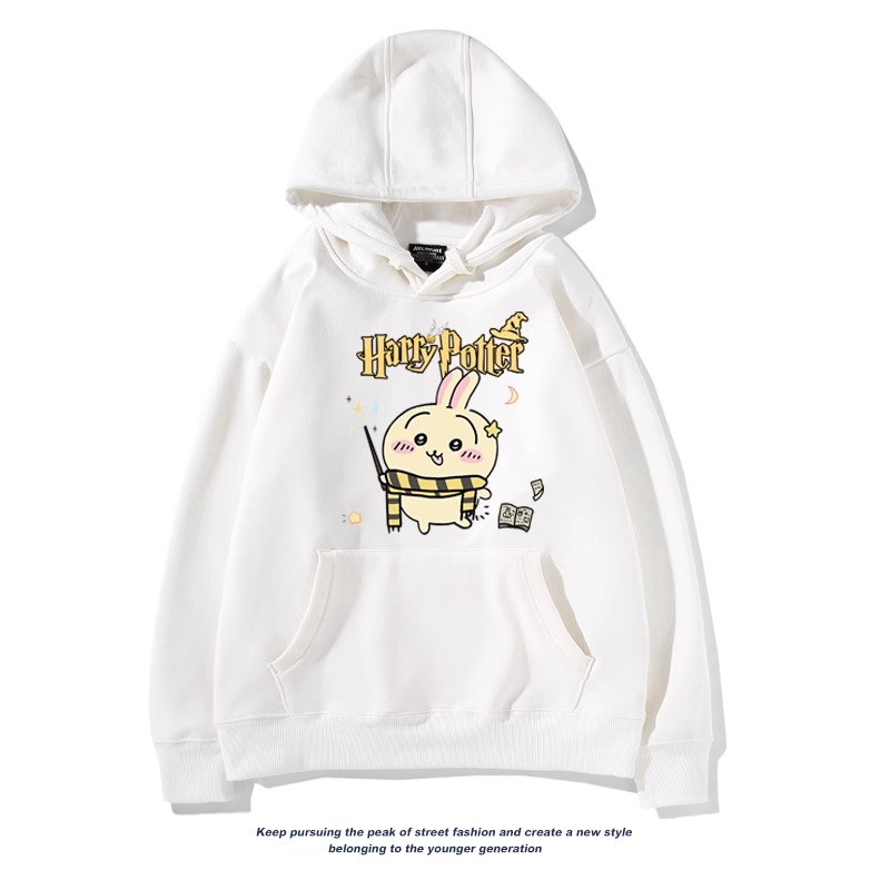 Chiikawa聯名衛衣2024秋冬新款親子情侶裝薄絨款連帽衛衣