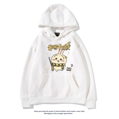 Chiikawa聯名衛衣2024秋冬新款親子情侶裝薄絨款連帽衛衣