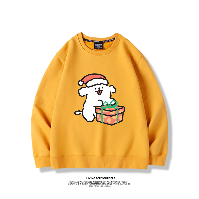 線條小狗聯名聖誕2023親子情侶裝 圓領長袖