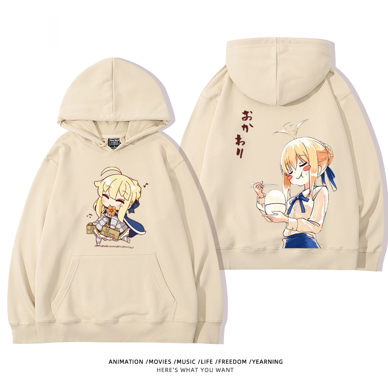 fate 2024秋冬新款親子情侶裝薄絨款連帽衛衣