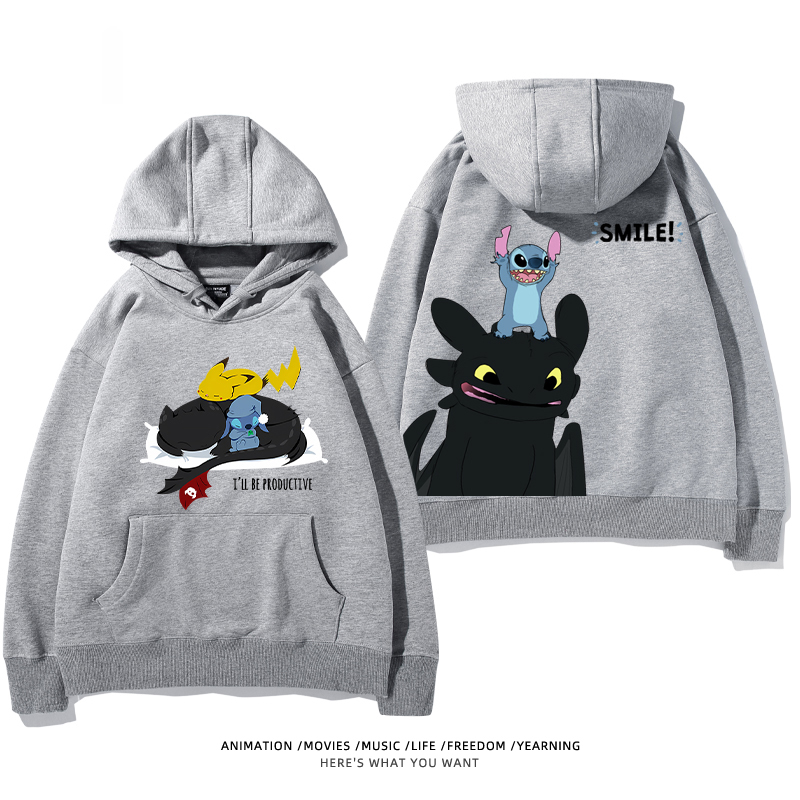 馴龍高手 聯名衛衣2024秋冬新款親子情侶裝薄絨款連帽衛衣