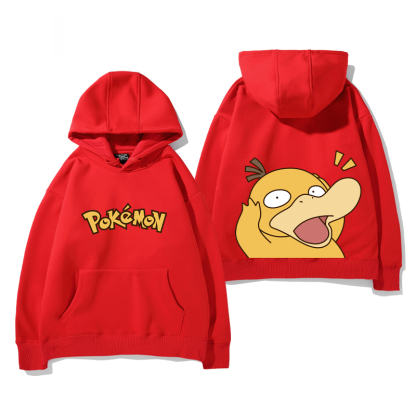 精靈寶可夢可達鴨 衛衣2025秋冬新款親子情侶裝連帽衛衣