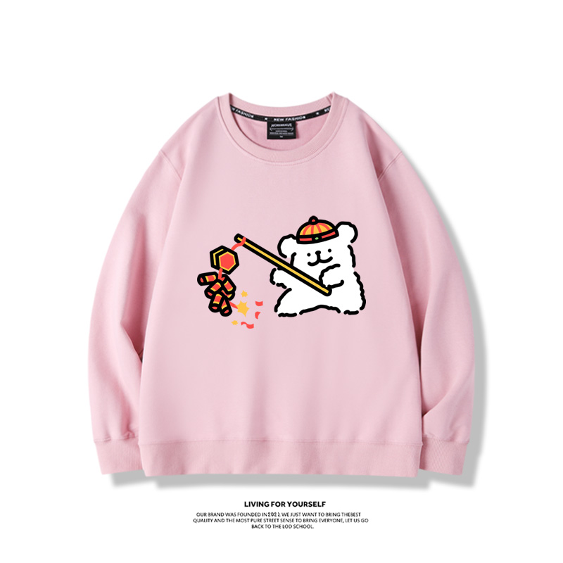 線條小狗2023親子情侶裝 圓領長袖