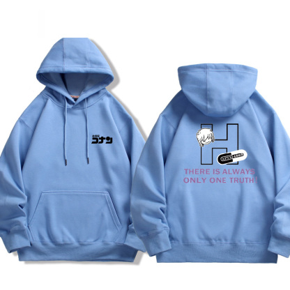 名偵探柯南 2024秋冬新款親子情侶裝薄絨款連帽衛衣