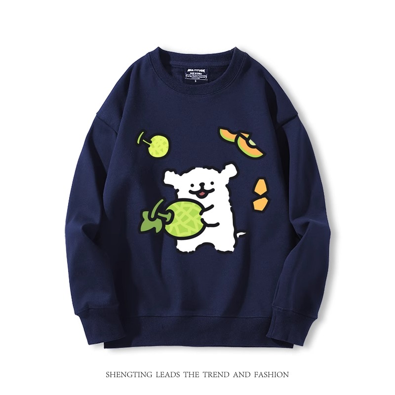 線條小狗 2024親子情侶裝 圓領長袖