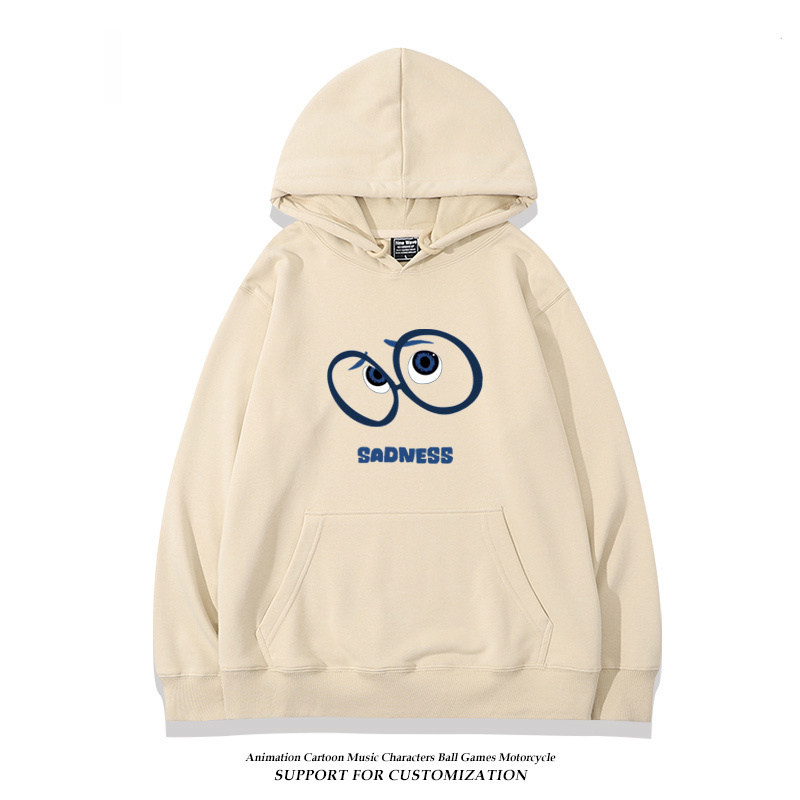 腦筋急轉彎 聯名衛衣2024秋冬新款親子情侶裝薄絨款連帽衛衣