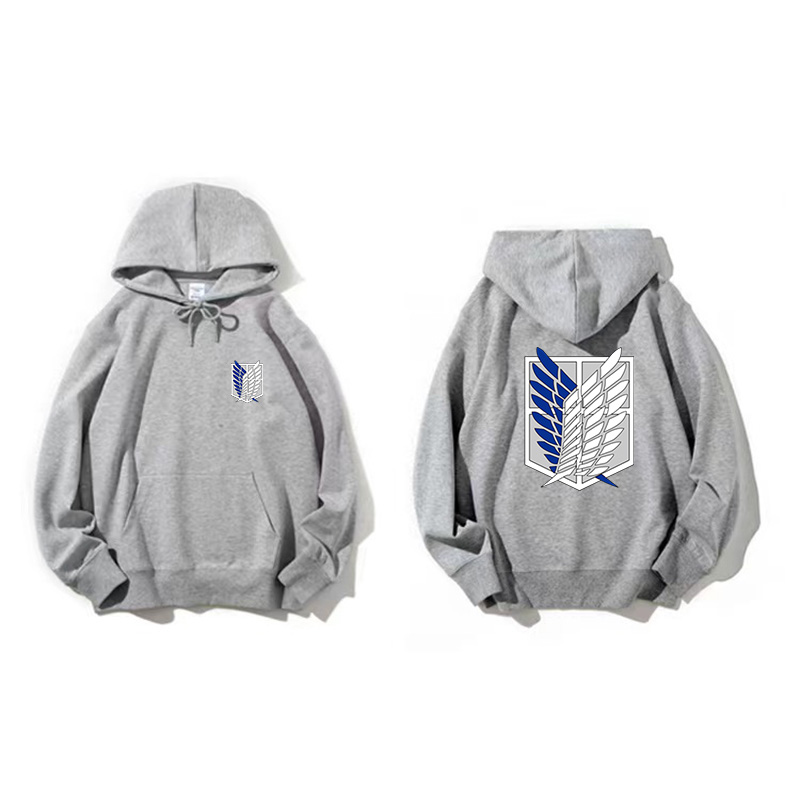 進擊的巨人聯名衛衣2024秋冬新款親子情侶裝薄絨款連帽衛衣