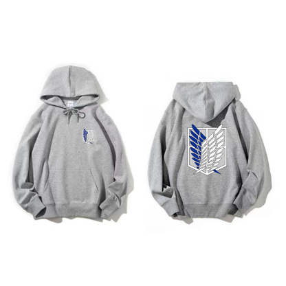 進擊的巨人聯名衛衣2024秋冬新款親子情侶裝薄絨款連帽衛衣