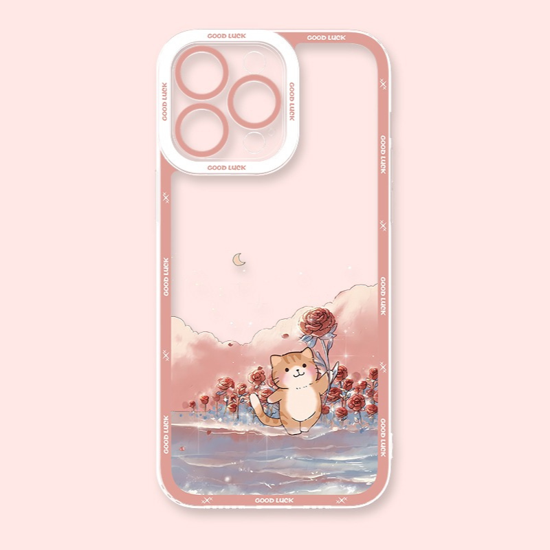 玫瑰花天使眼透明防摔軟殼