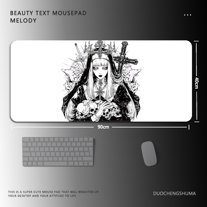 暗黑風哥特電競超大遊戲加厚防滑鼠標墊