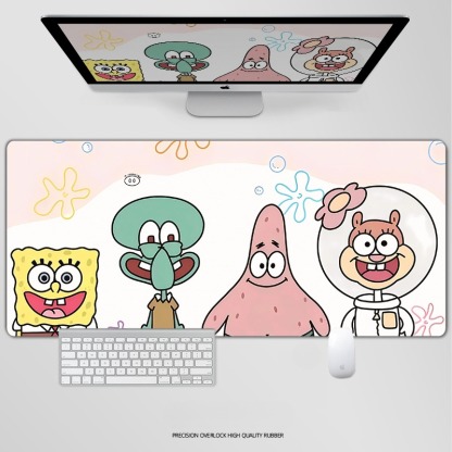 海綿寶寶電競超大遊戲加厚防滑鼠標墊