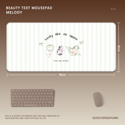 可愛星球小黑猫電競超大遊戲加厚防滑鼠標墊