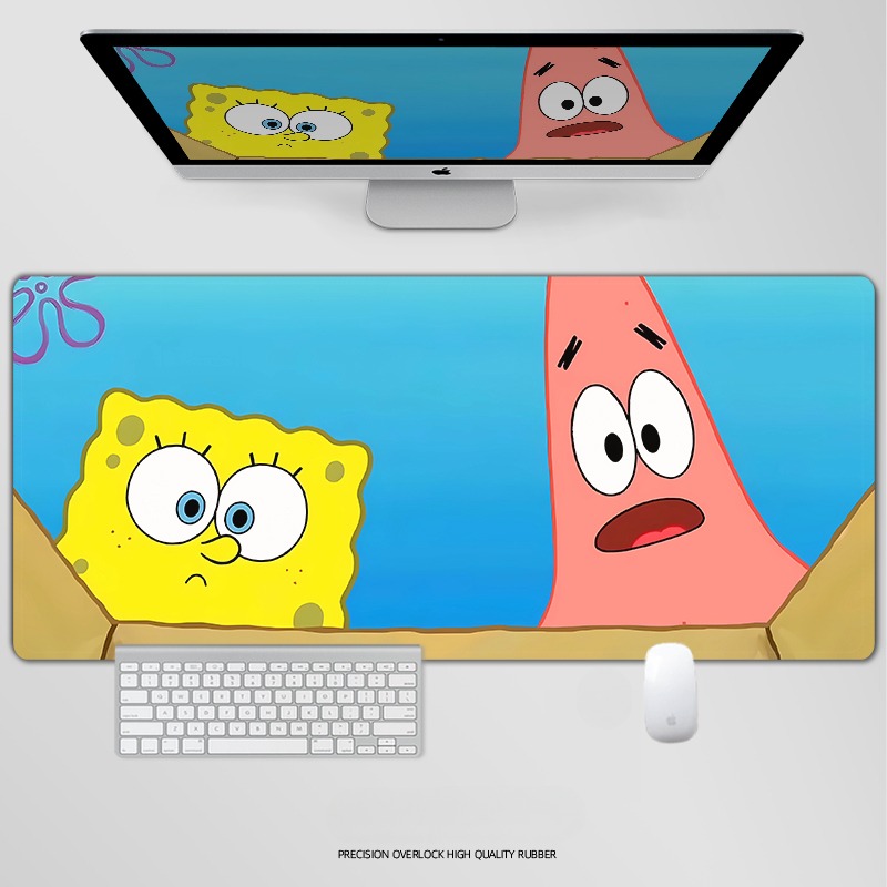 海綿寶寶電競超大遊戲加厚防滑鼠標墊