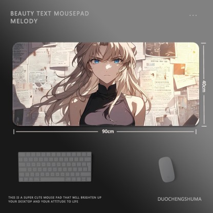 二次元報紙電競超大遊戲加厚防滑鼠標墊