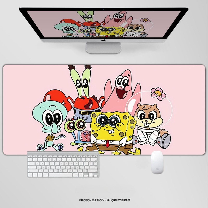 海綿寶寶電競超大遊戲加厚防滑鼠標墊