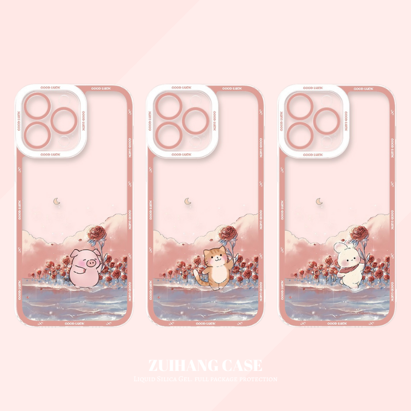 玫瑰花天使眼透明防摔軟殼