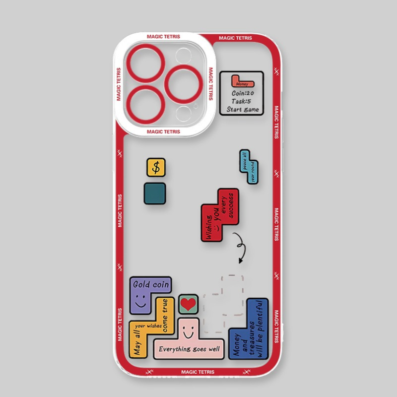 俄羅斯方塊天使眼透明防摔軟殼