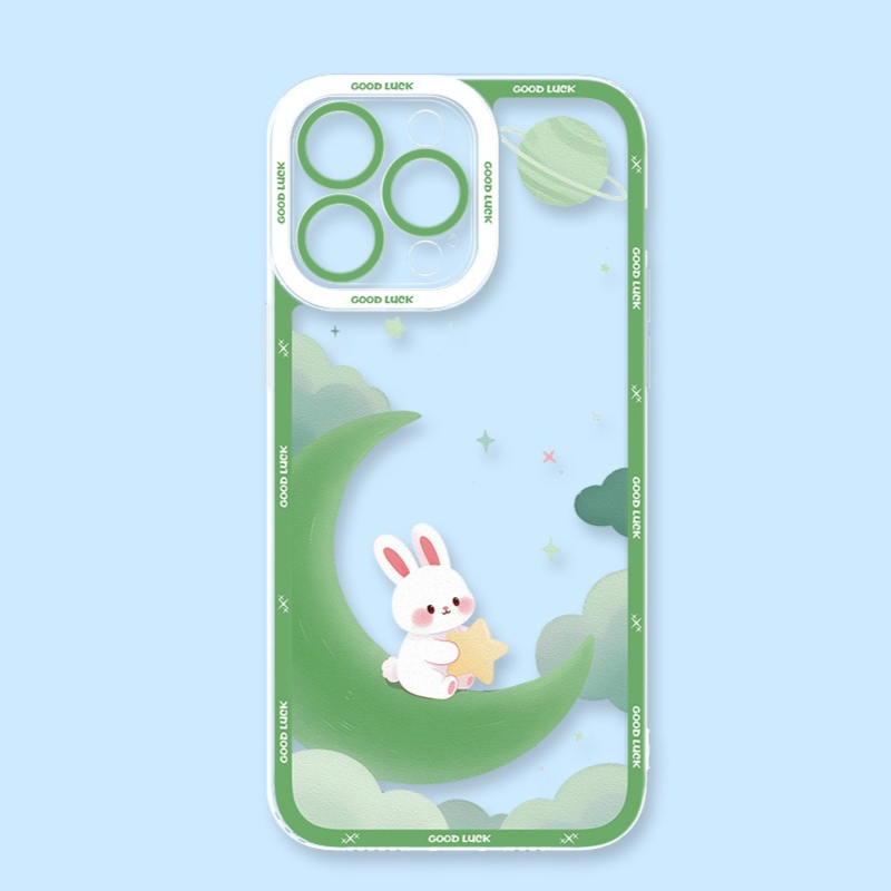 宇宙兔子天使眼透明防摔軟殼