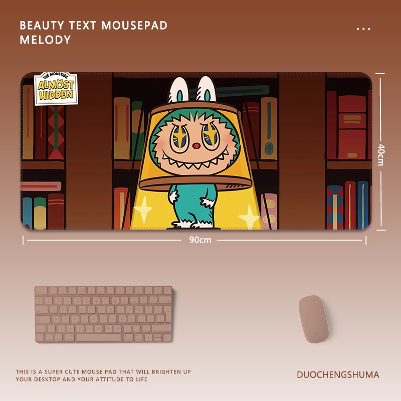 可愛卡通拉布布電競超大遊戲加厚防滑鼠標墊
