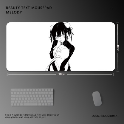 黑白動漫電競超大遊戲加厚防滑鼠標墊