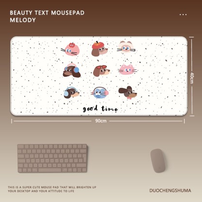 可愛星球小黑猫電競超大遊戲加厚防滑鼠標墊