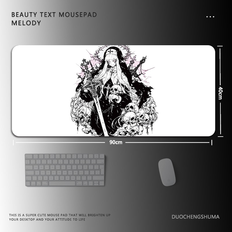 暗黑風哥特電競超大遊戲加厚防滑鼠標墊