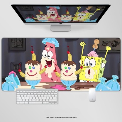 海綿寶寶電競超大遊戲加厚防滑鼠標墊