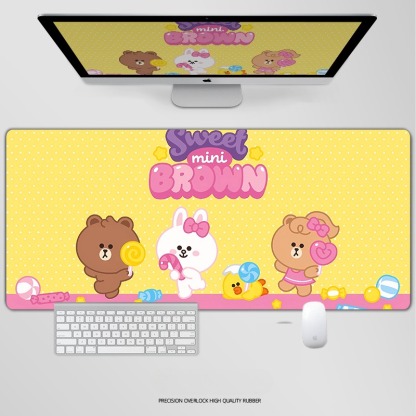 布朗熊電競超大遊戲加厚防滑鼠標墊