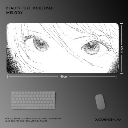 黑白動漫電競超大遊戲加厚防滑鼠標墊