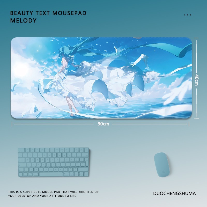初音未來電競超大遊戲加厚防滑鼠標墊