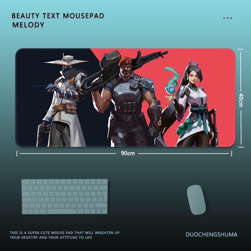 無畏契約鼠標墊瓦羅蘭特Valorant電競男生超大遊戲加厚防滑桌墊子