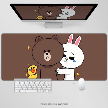 布朗熊電競超大遊戲加厚防滑鼠標墊