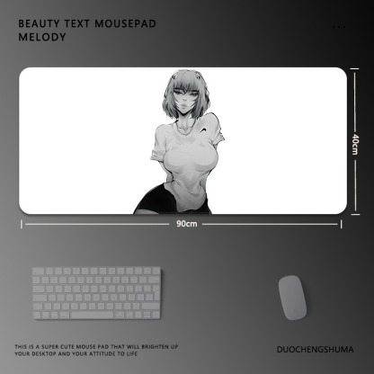 黑白動漫電競超大遊戲加厚防滑鼠標墊