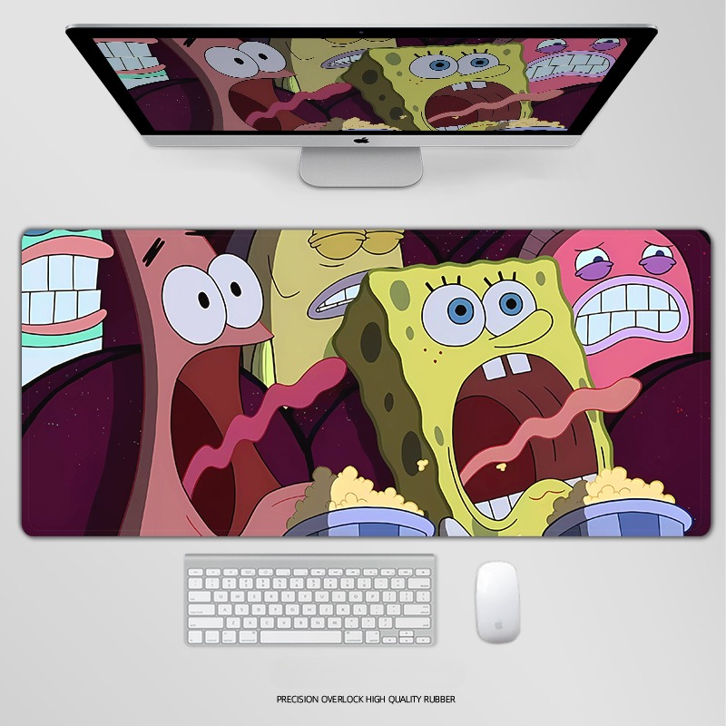海綿寶寶電競超大遊戲加厚防滑鼠標墊