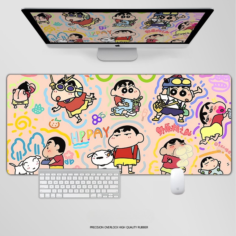 蠟筆小新電競超大遊戲加厚防滑鼠標墊