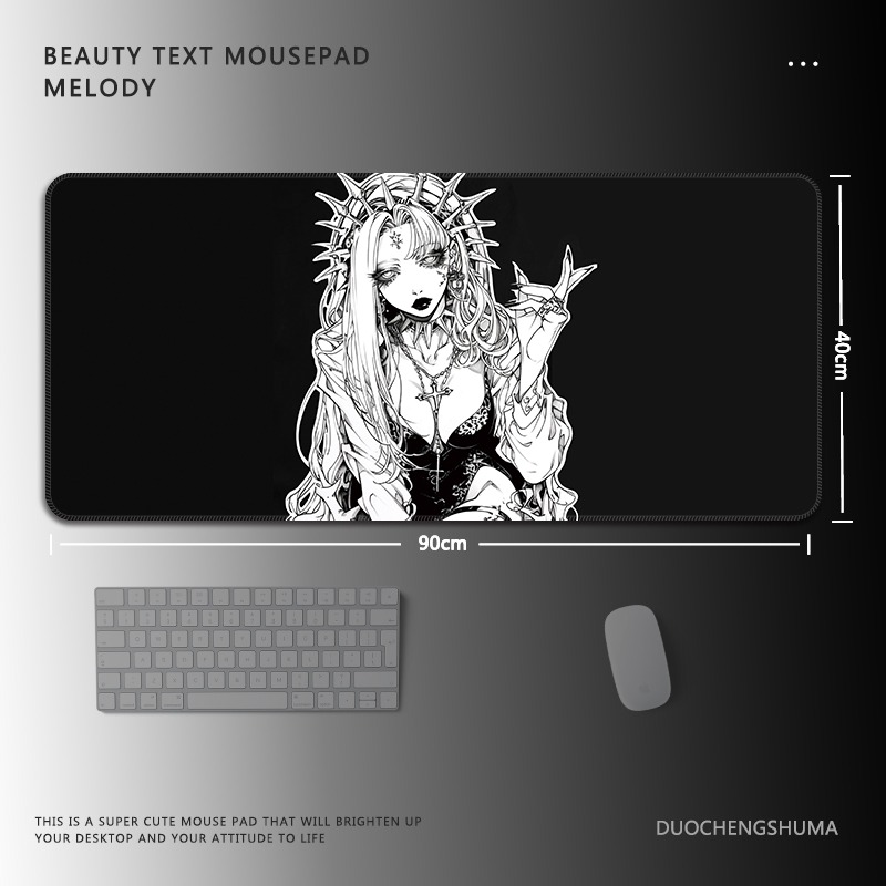 暗黑風哥特電競超大遊戲加厚防滑鼠標墊