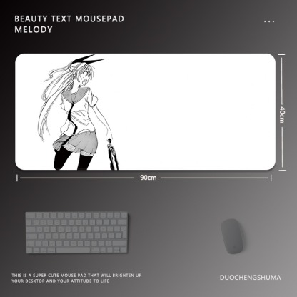 黑白動漫電競超大遊戲加厚防滑鼠標墊