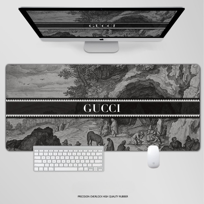 古馳電競超大遊戲加厚防滑鼠標墊
