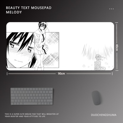 黑白動漫電競超大遊戲加厚防滑鼠標墊